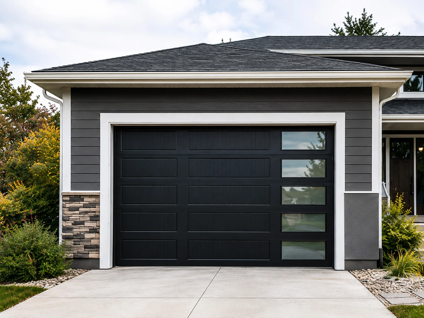 Modern residential garage door